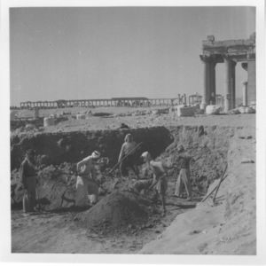 Palmyre/Tadmor, sanctuaire de Baalshamîn. Photographie d'ambiance des fouilles en cours