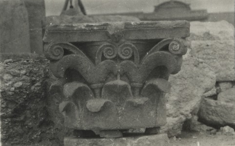 Palmyre/Tadmor, sanctuaire de Baalshamîn. Chapiteau épannelé, type B (cour du temple)