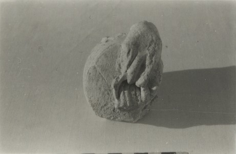 Palmyre/Tadmor, sanctuaire de Baalshamîn. Fragment d'applique avec une main droite masculine qui tient un récipient