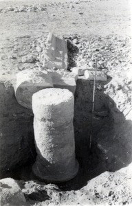 Palmyre/Tadmor, fouille du sanctuaire de Baalshamîn. Éléments architectoniques en cours de dégagement