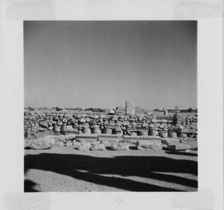 Palmyre/Tadmor, sanctuaire de Baalshamîn, blocs de remploi dans un mur tardif (M')